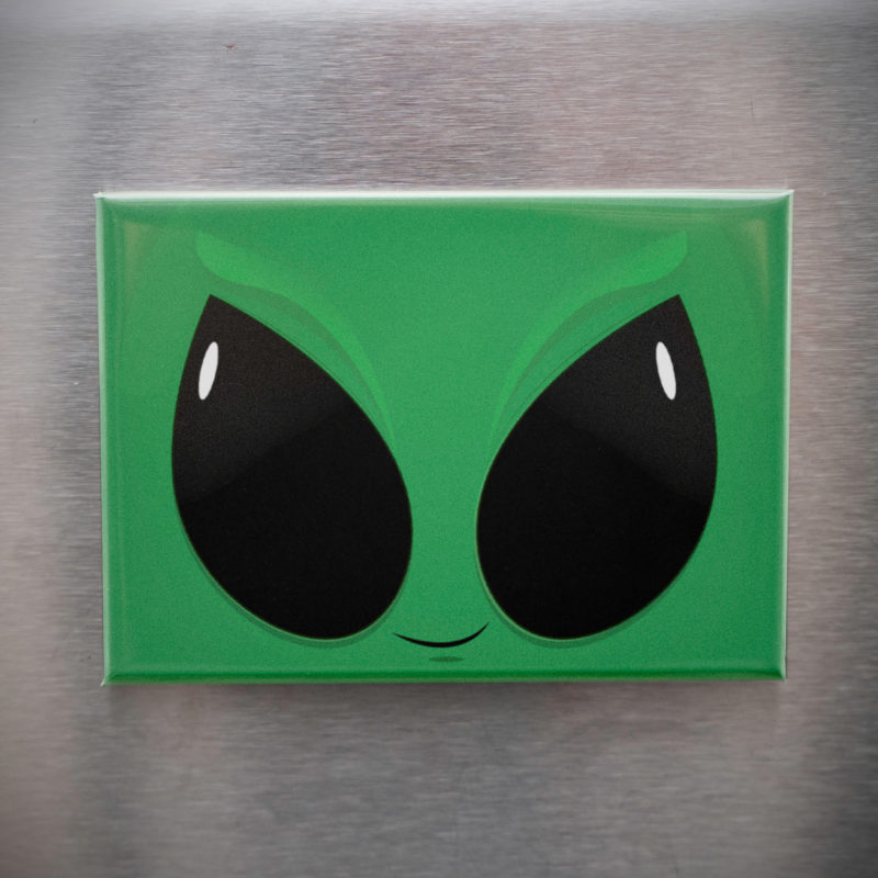 Alien Face 3.5x2.5in Magnet | Cute Retro Sci-Fi Cartoon Decor