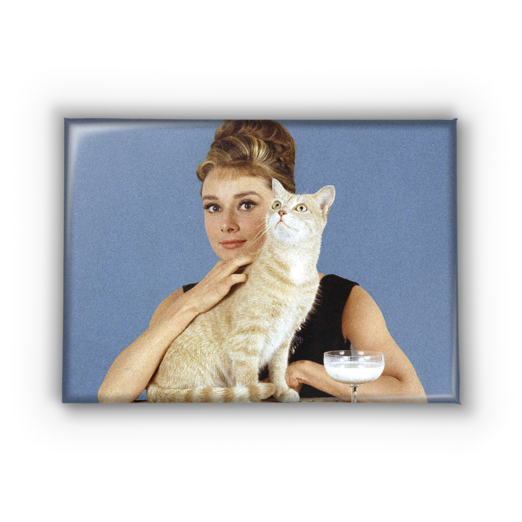 Audrey Hepburn With Cat 3.5x2.5in Magnet | Vintage Hollywood Glamour Portrait - Image 3