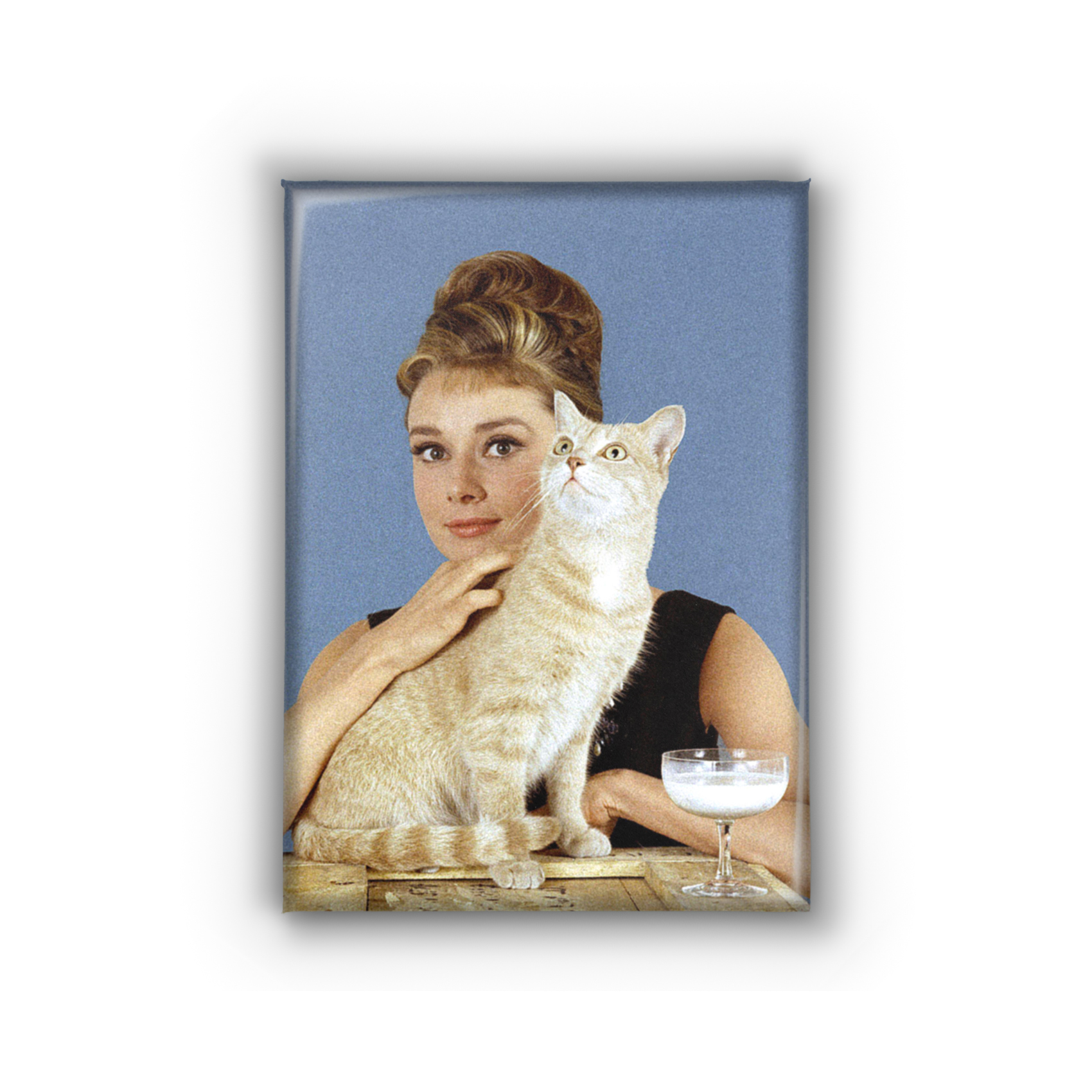 Audrey Hepburn With Cat 2.5in Magnet | Vintage Hollywood Glamour Portrait - Image 3