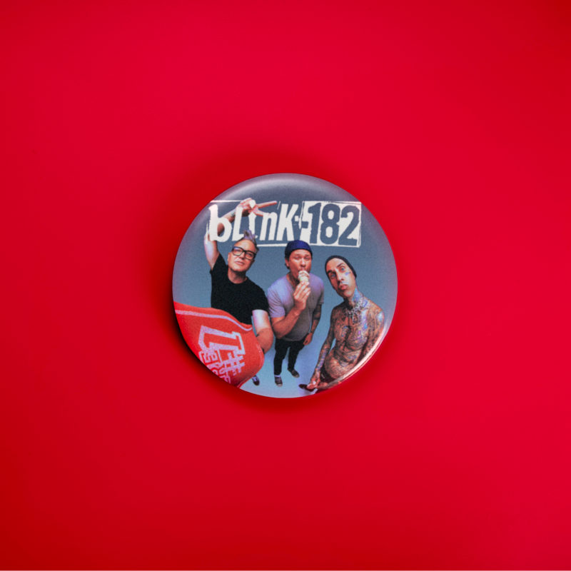 Blink182 Edging 1.5in Pin | 90s/00s Pop Punk Band Photo