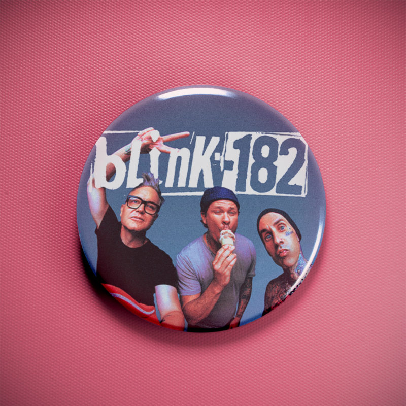 Blink182 Edging 2.25in Pin | 90s/00s Pop Punk Band Photo