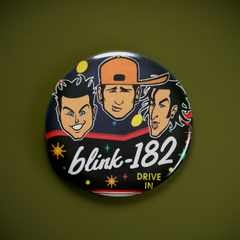 Blink182 Mark, Tom & Travis 2.25in Pin | 90s/00s Pop Punk Album Art