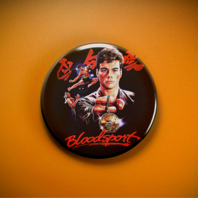Bloodsport Movie Poster 2.25in Pin | Jean-Claude Van Damme 80s Martial Arts
