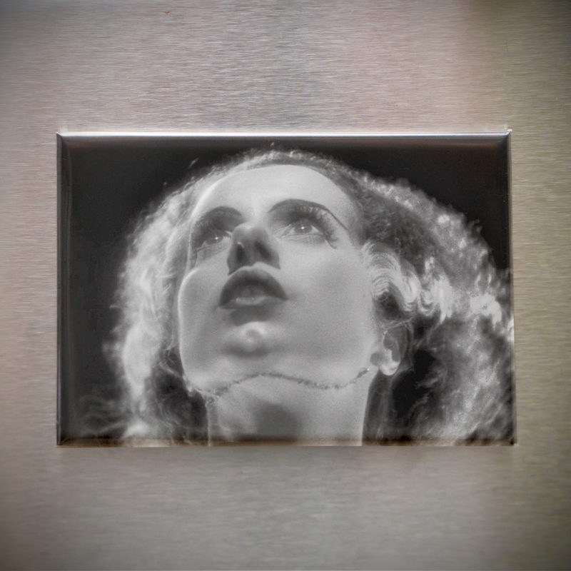 Bride Of Frankenstein Chin Stitches 3.5x2.5in Magnet | Elsa Lanchester's Tragic Gothic Beauty Art