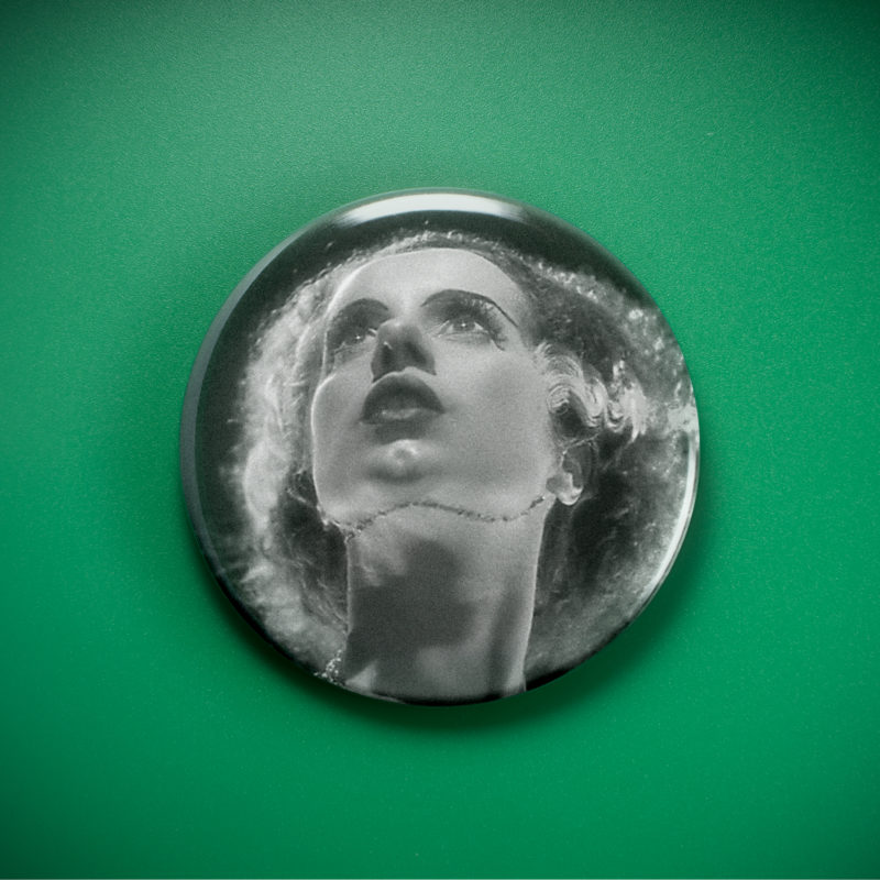 Bride of Frankenstein Stitches 2.25in Pin | Elsa Lanchester's Gothic Glamour Badge