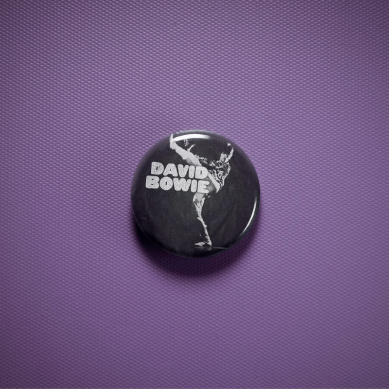 David Bowie Stage Kick 1in Pin | Dynamic Glam Rock 70s-90s
