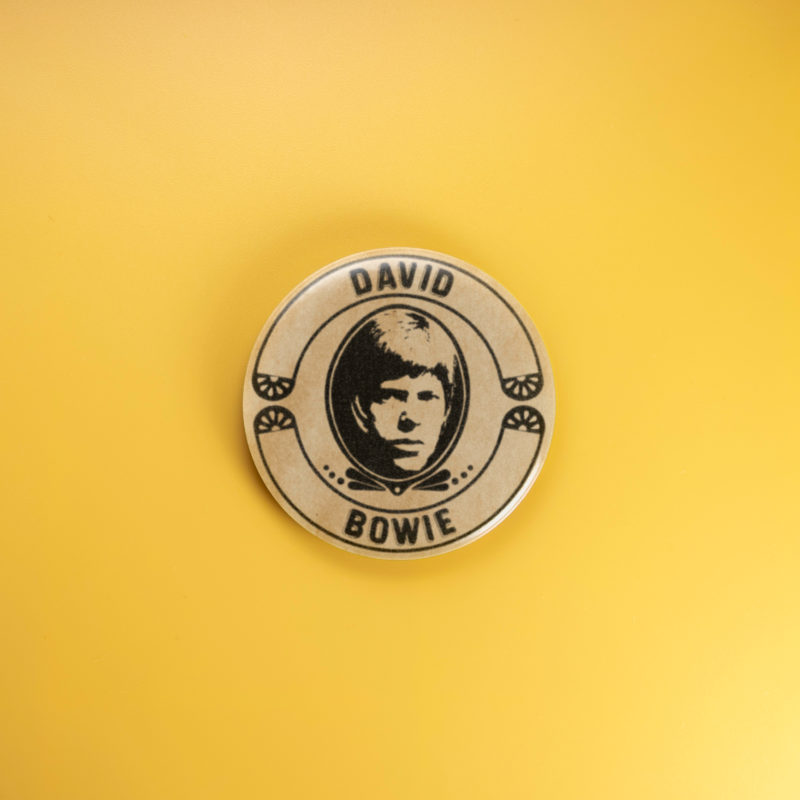 David Bowie Vintage Portrait 1.5in Pin | 70s Glam Rock Monochrome Portrait