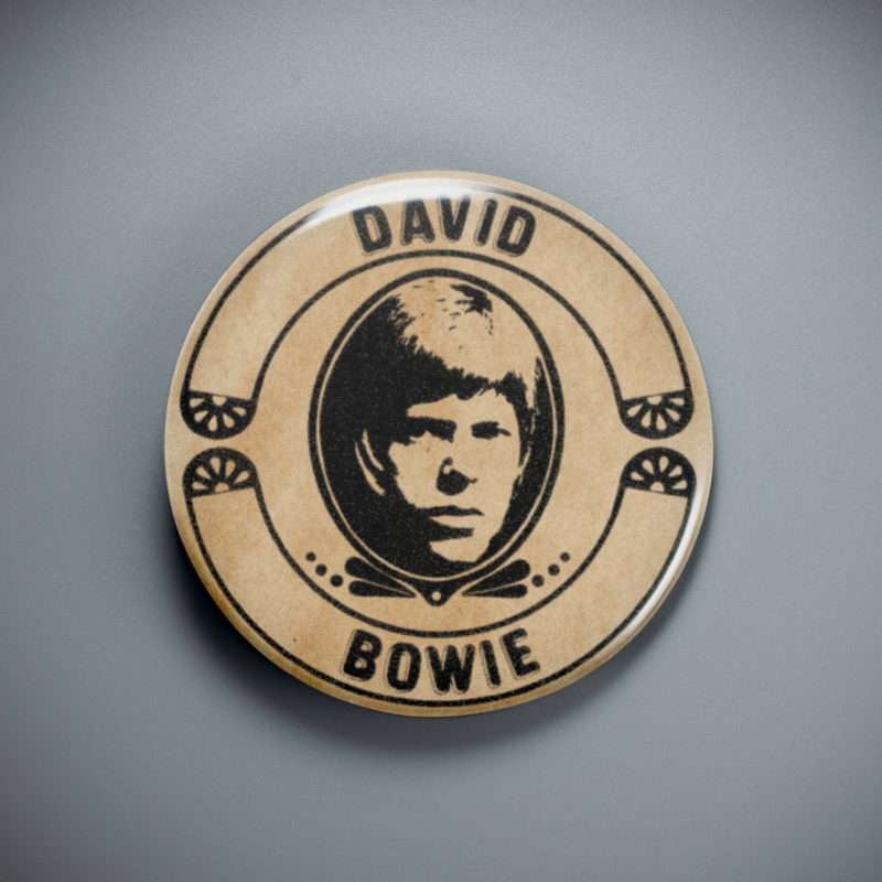 David Bowie Vintage Portrait 2.25in Pin | 70s Glam Rock Album Art