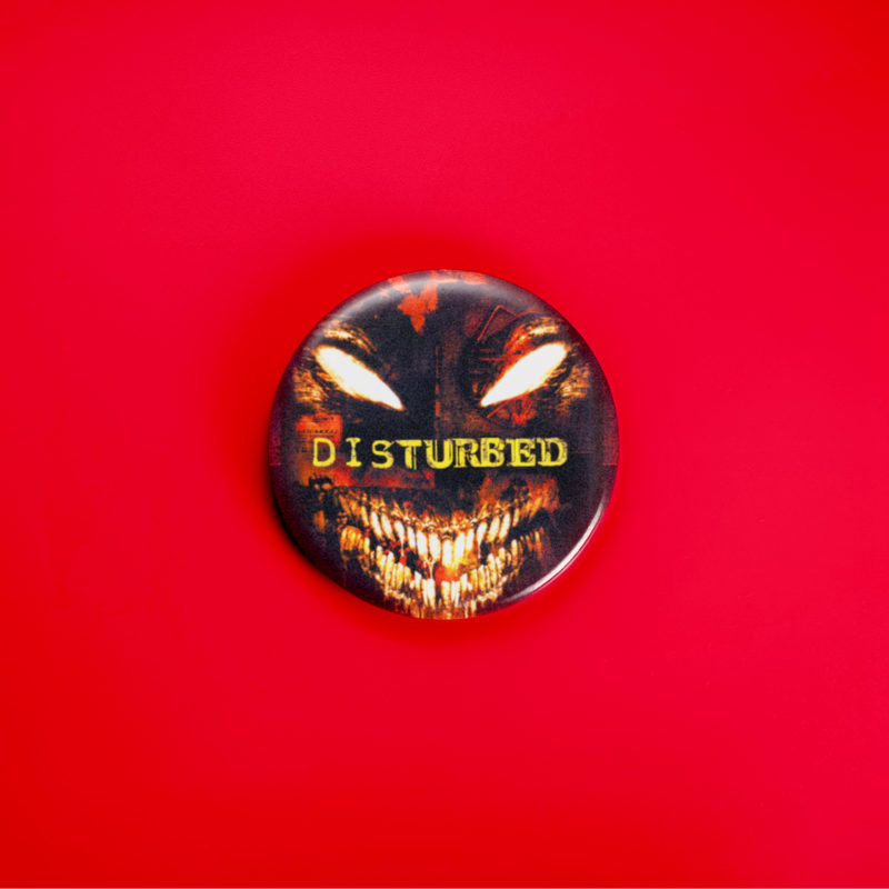 Disturbed Face 1.5in Pin | 2000s Nu-Metal Album Art