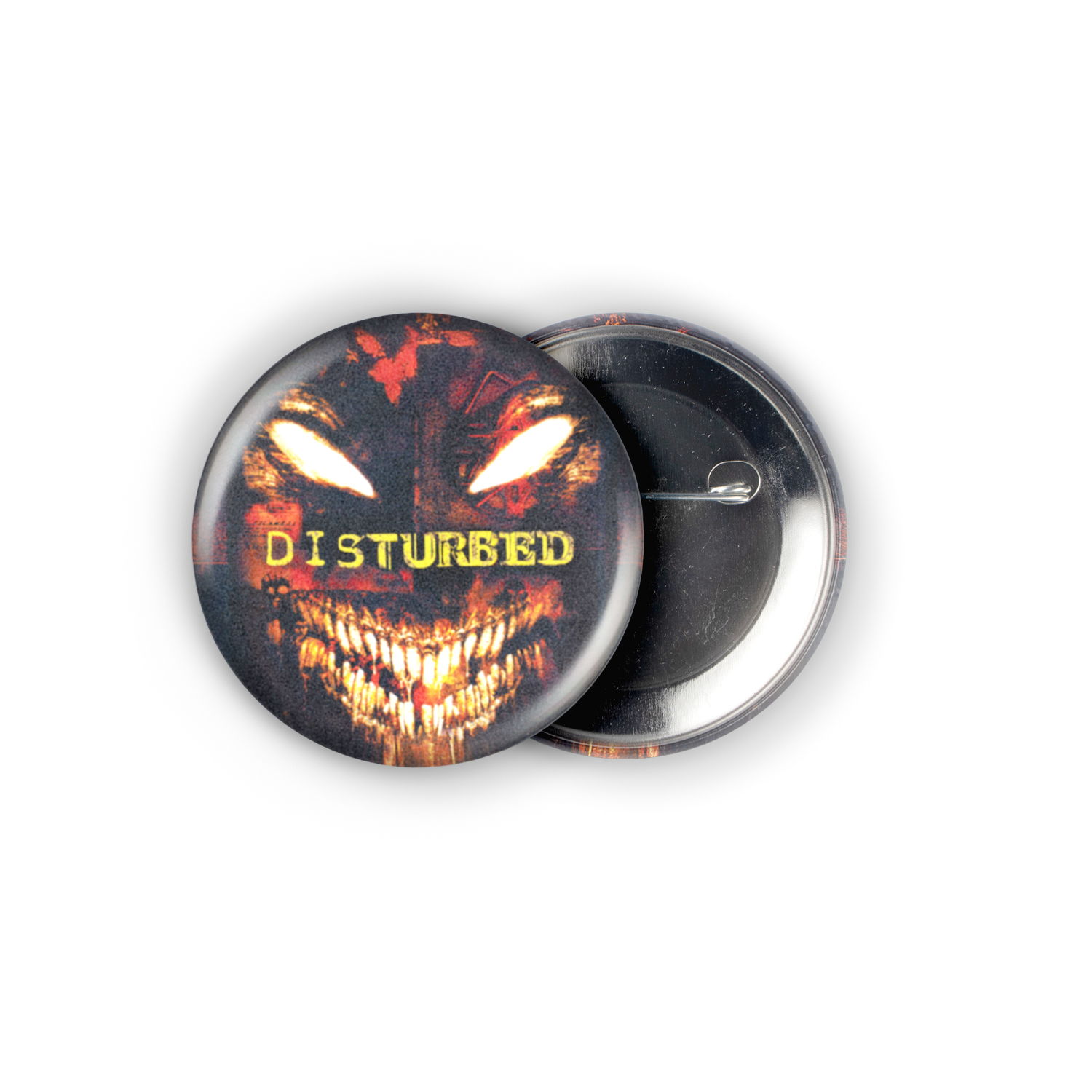 Disturbed Face 2.25in Pin | Demonic Nu-Metal 2000s Album Art - Image 3