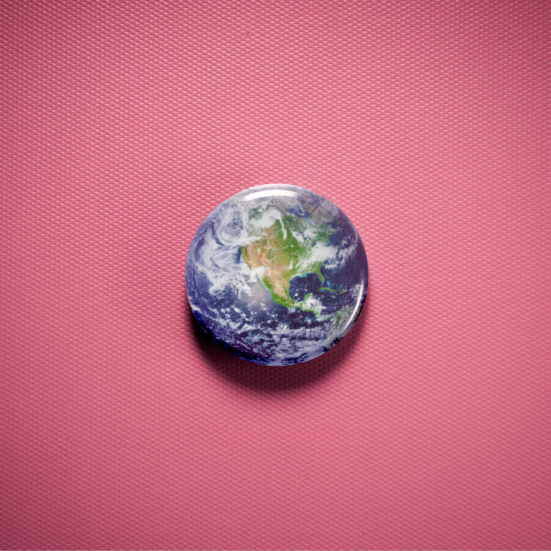 Earth Earth 1 1in Pin | Modern Space Art Planet View