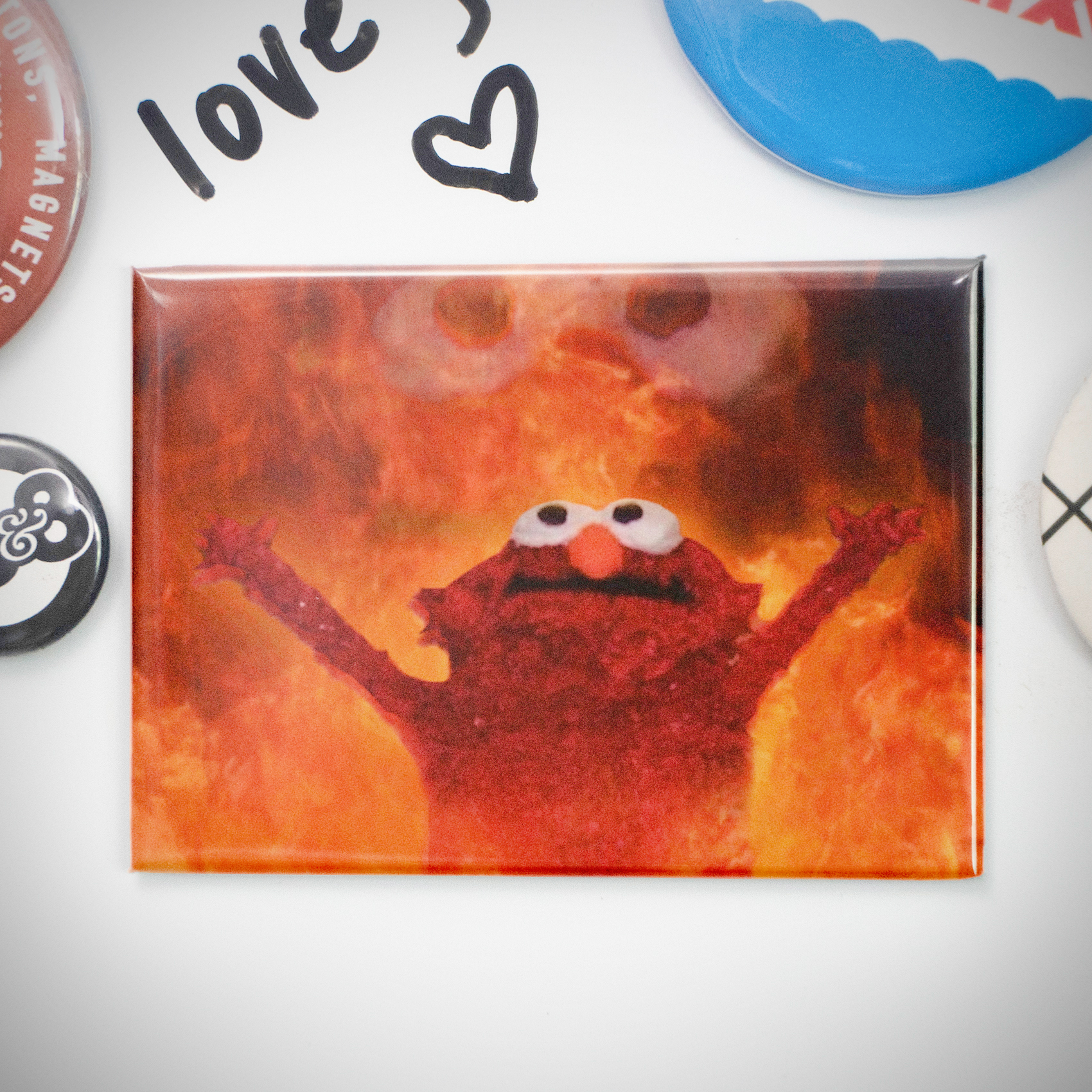Elmo On Fire 2.5x3.5in Magnet | Chaotic Meme 2010s Humor - Image 4