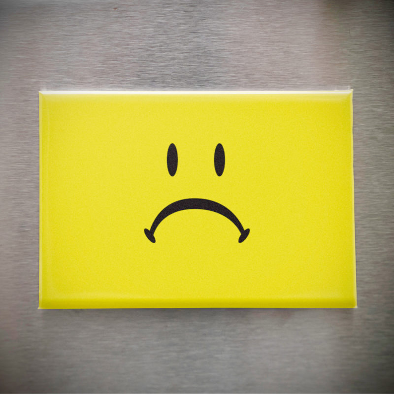 Frowny Face 2.5x3.5in Magnet | Ironic Gloom Modern Meme Emoji