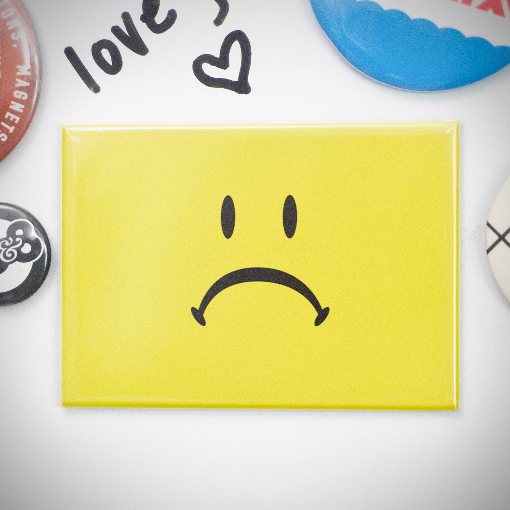 Frowny Face 2.5x3.5in Magnet | Ironic Gloom Modern Meme Emoji - Image 4