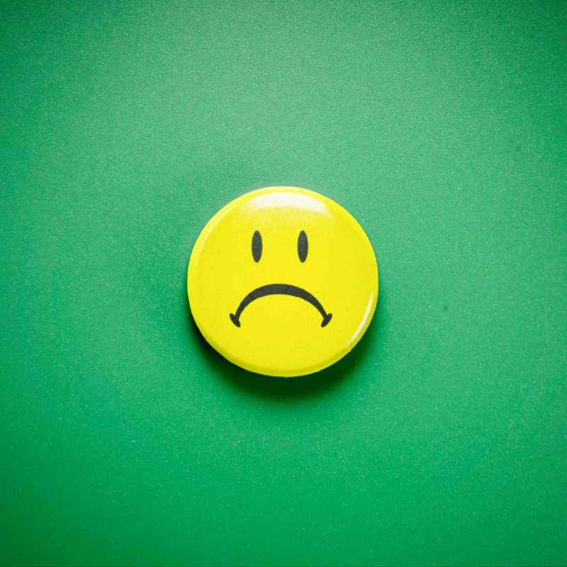 Frowny Face 1in Pin | Ironic Emoticon Mood 2D Emoji
