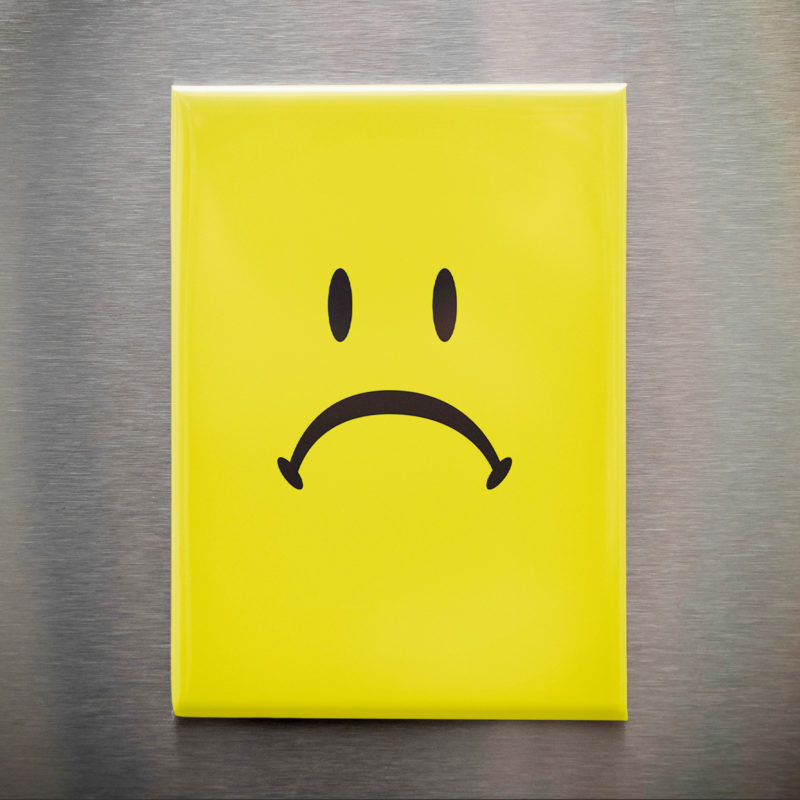 Frowny Face 2.5x3.5in Magnet | Ironic Emoticon Modern Meme Decor