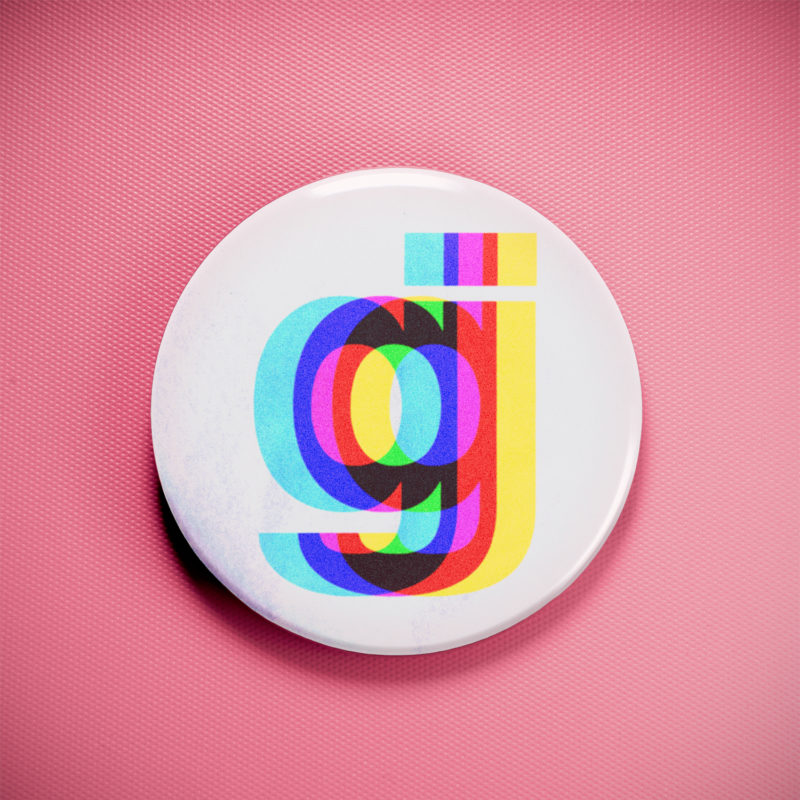 Glassjaw Cmyk Logo 2.25in Pin | 90s Post-Hardcore Album Art