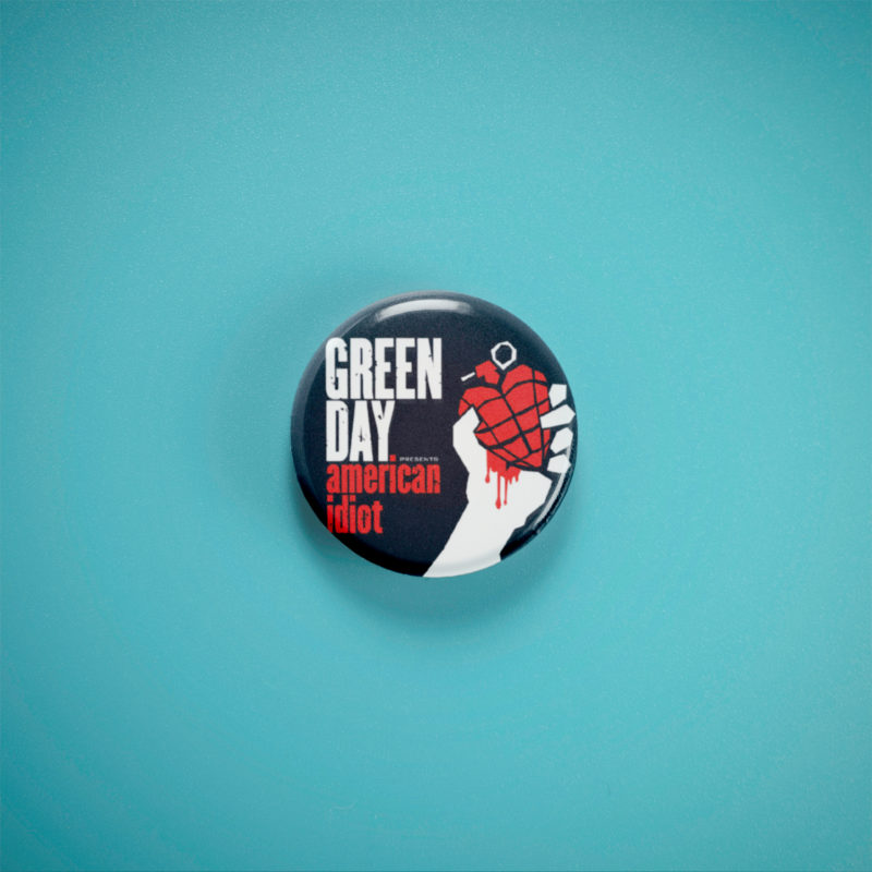 Green Day American Idiot 1in Pin | Anti-Establishment 2000s Album Art