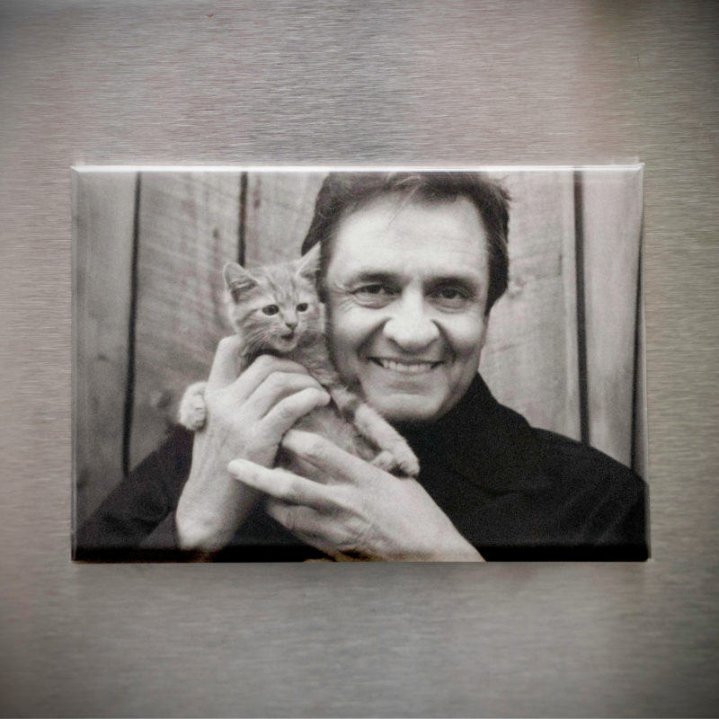 Johnny Cash With A Kitten 3.5in Magnet | 50s Country Icon with Cat