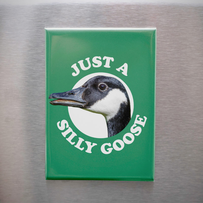 Just A Silly Goose 2.5x3.5in Magnet | Whimsical Canada Goose Humor
