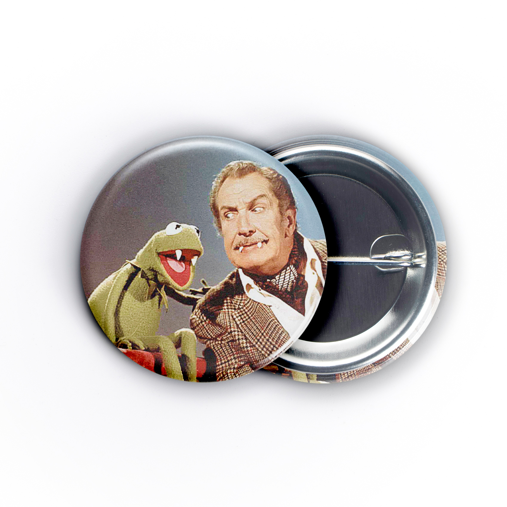 Kermit & Vincent Price Vampires 1.5in Pin | Vincent Price 70s/80s Campy Horror - Image 4