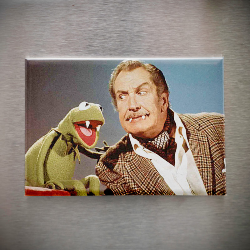 Kermit & Vincent Price Vampires 3.5x2.5in Magnet | Vincent Price 70s/80s Campy Horror