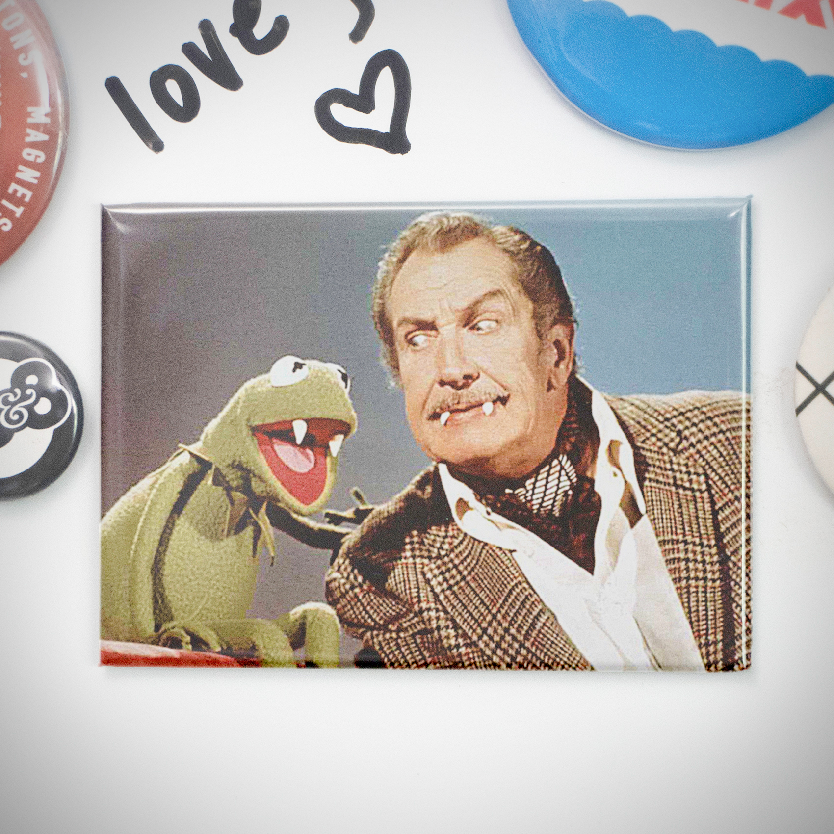 Kermit & Vincent Price Vampires 3.5x2.5in Magnet | Vincent Price 70s/80s Campy Horror - Image 4