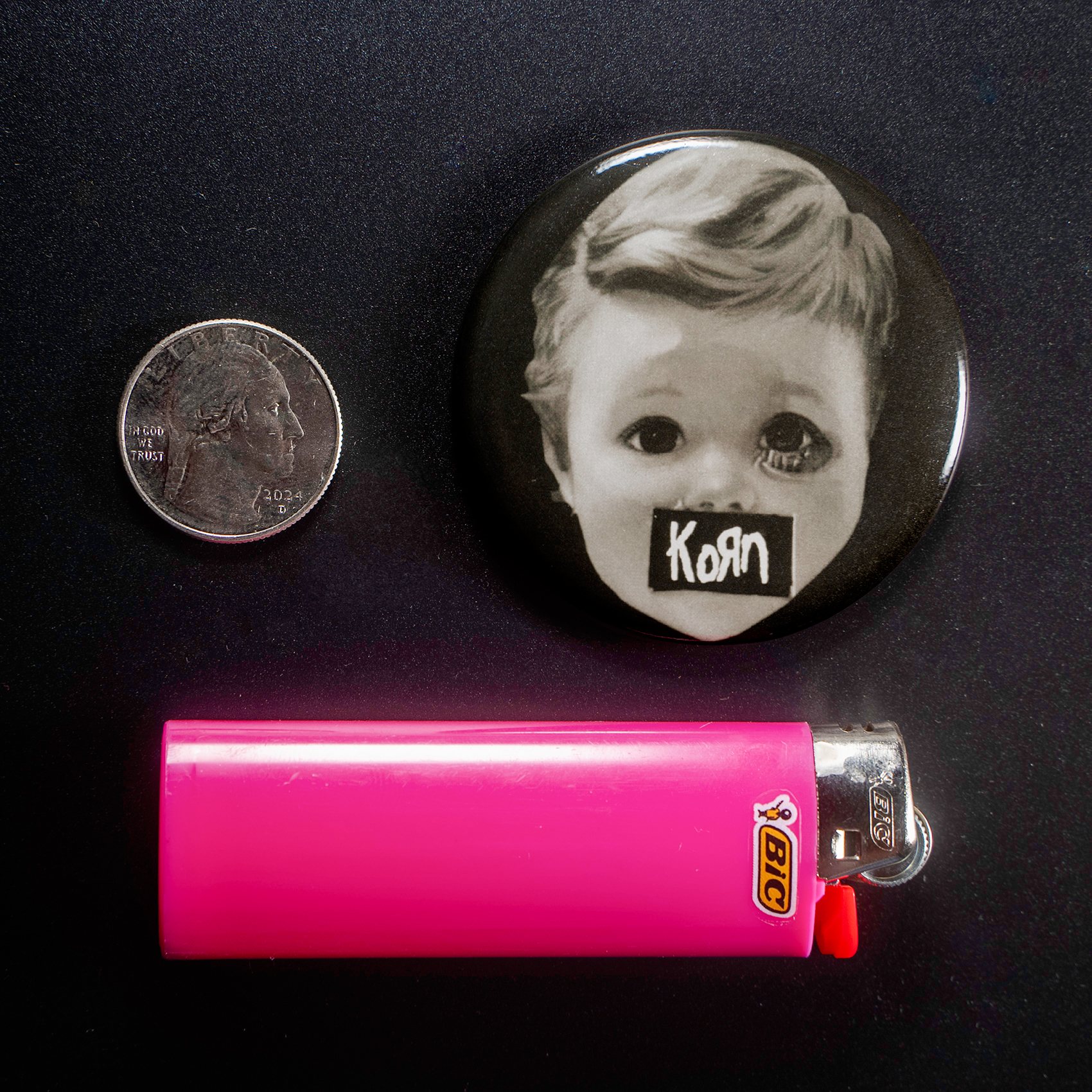 Korn BabyDollHead 1.5in Pin | 90s Nu-Metal Creepy Nostalgia - Image 3