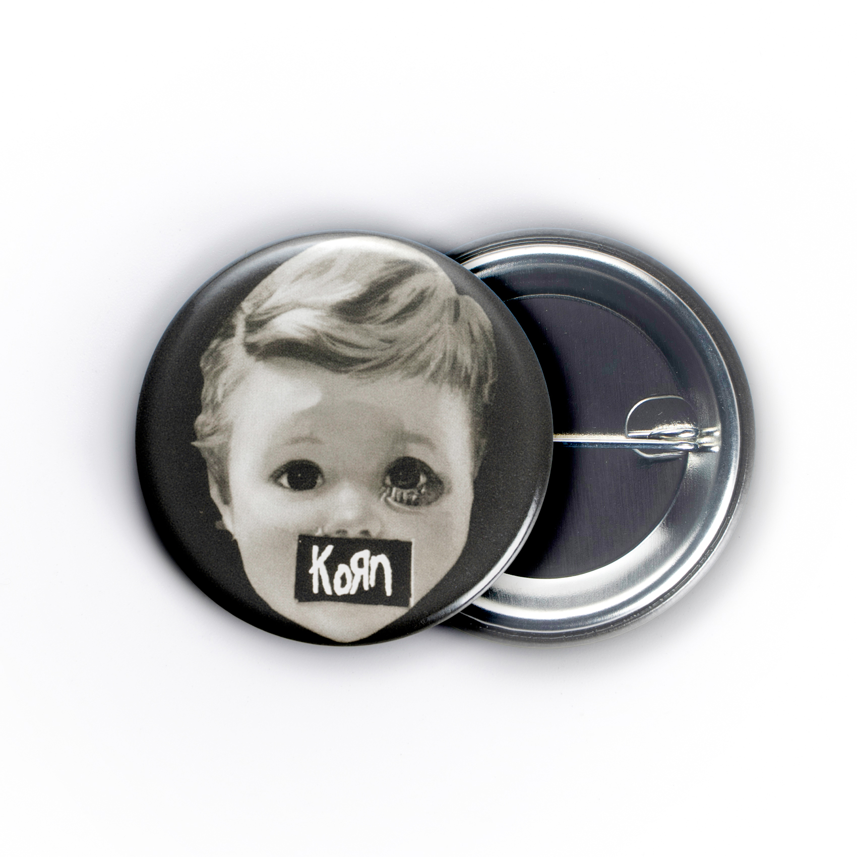 Korn BabyDollHead 1.5in Pin | 90s Nu-Metal Creepy Nostalgia - Image 4