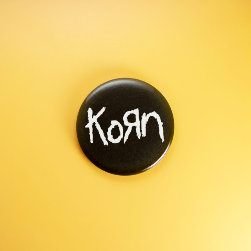 Korn Logo 1.5in Pin | 90s Nu-Metal Album Art
