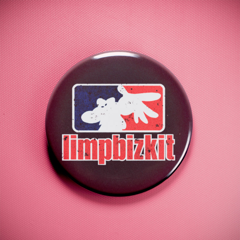 Limp Bizkit MLB Logo 2.25in Pin | 90s Nu-Metal Band Logo Parody