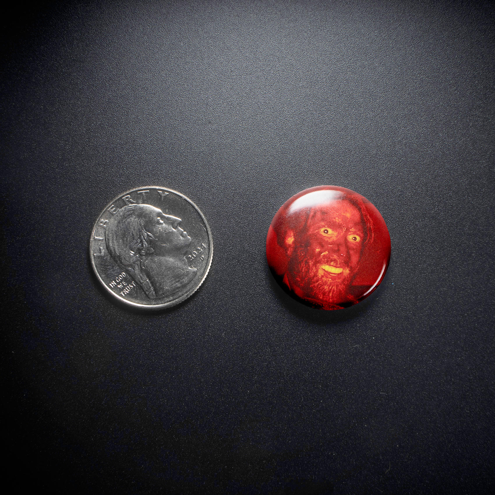 Mandy Bloody Face 1in Pin | Nicolas Cage 2010s Cult Horror - Image 3