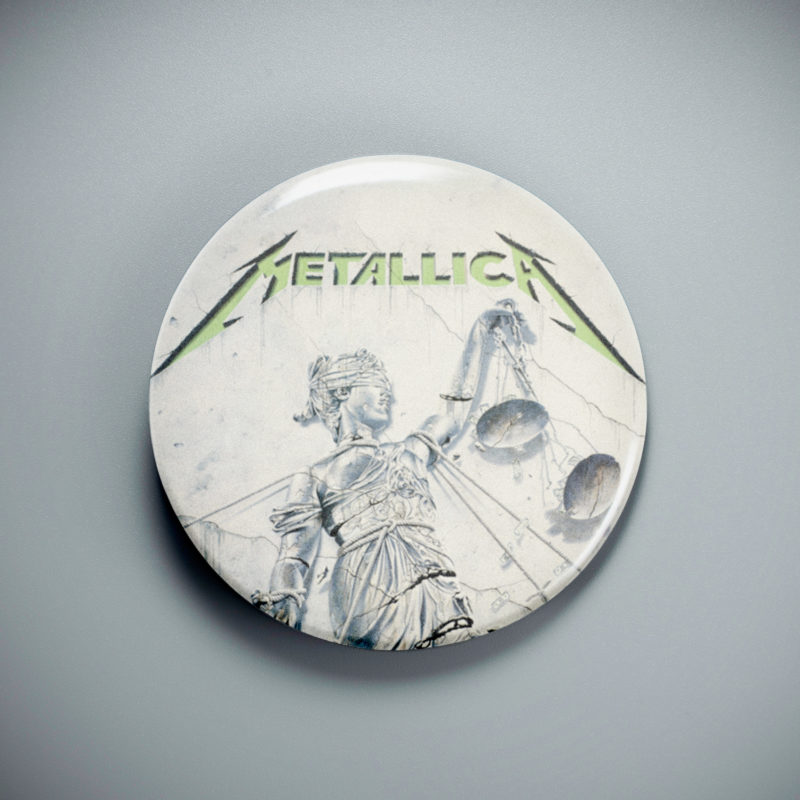 Metallica And Justice For All 2.25in Pin | 80s Thrash Metal Album Art
