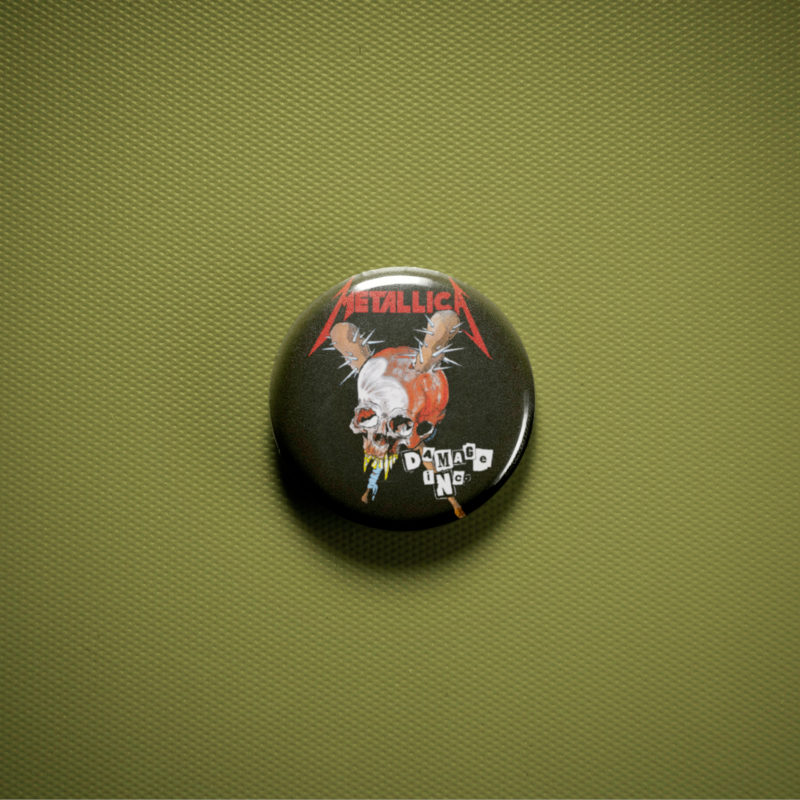 Metallica Damage Inc 1in Pin | 80s Thrash Metal Album Art