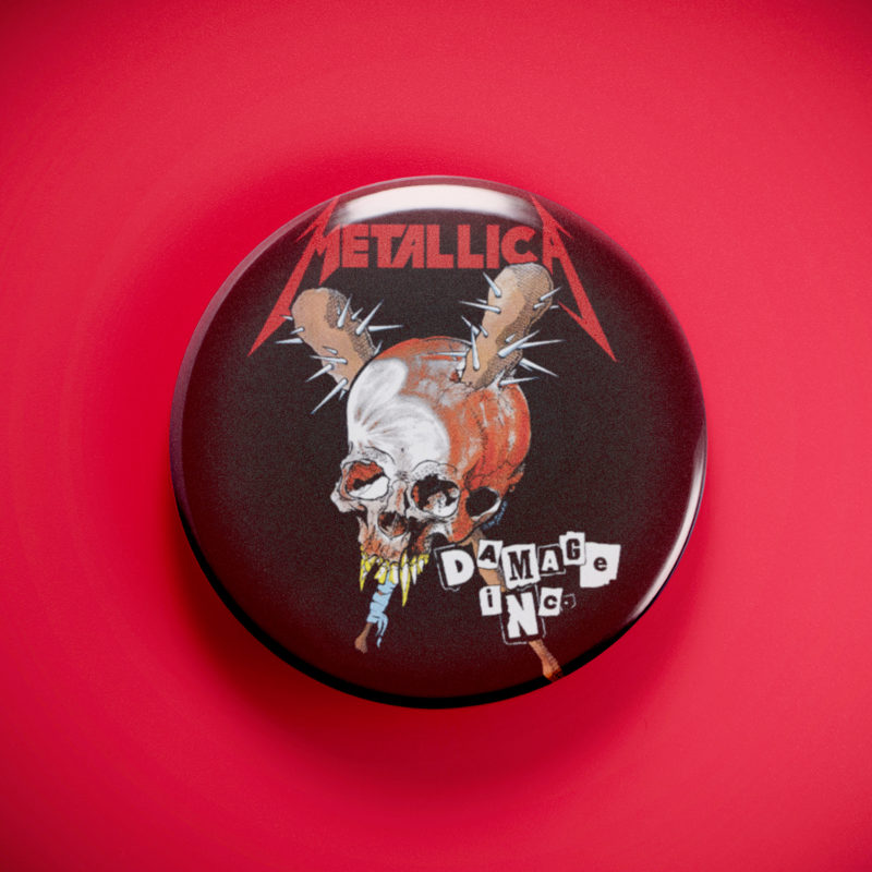 Metallica Damage Inc 2.25in Pin | 80s Thrash Metal Album Art