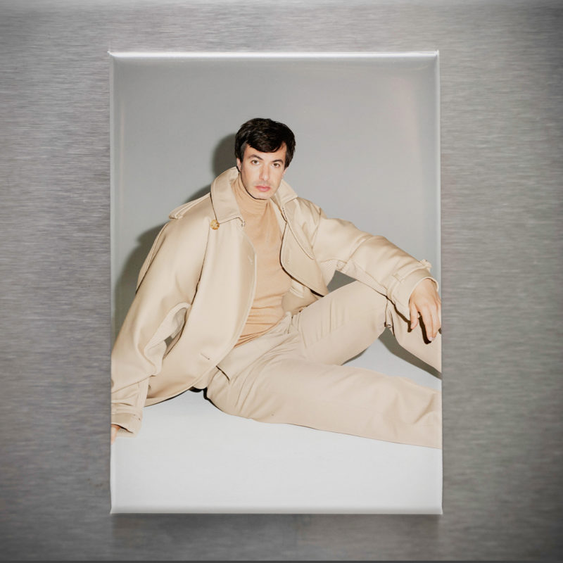Nathan Fielder GQ Khaki 2.5x3.5in Magnet | 2010s Surreal Comedy Portrait