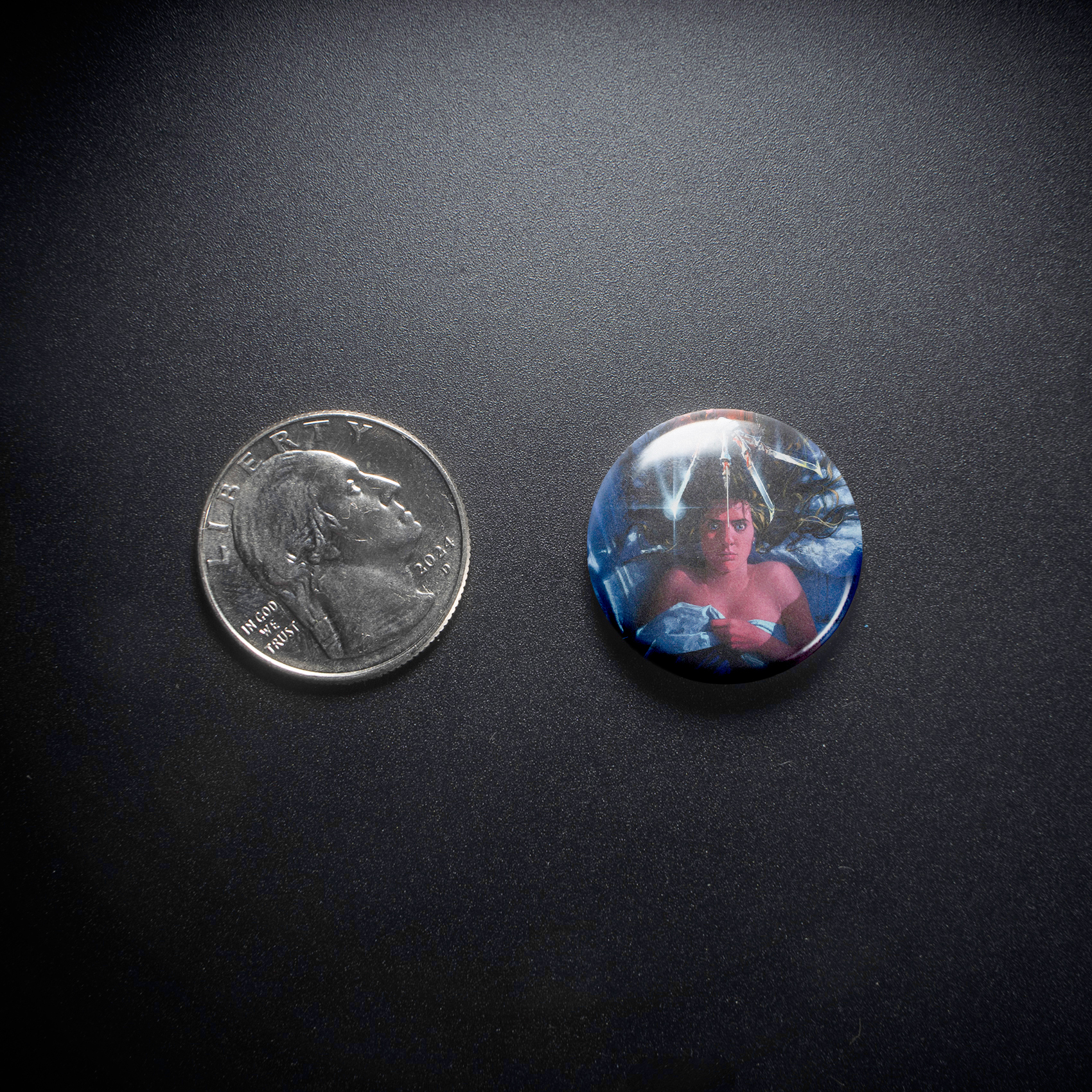 Nightmare On Elm St Movie Poster 1in Pin | Freddy Krueger 80s Slasher - Image 3