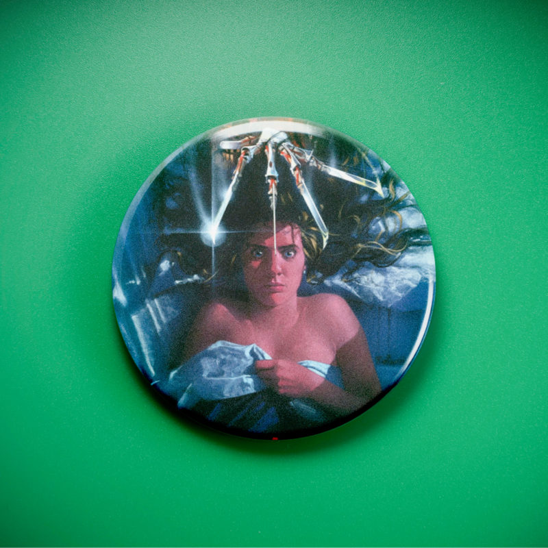 Nightmare On Elm St Movie Poster 2.25in Pin | Freddy Krueger 80s Slasher Horror