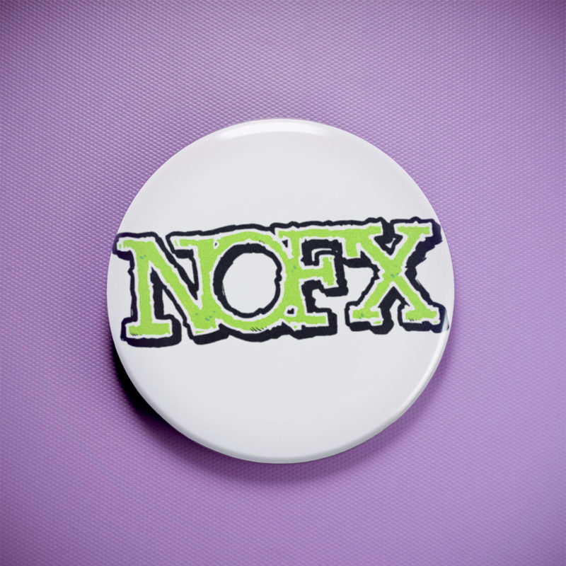 NOFX Green Logo 2.25in Pin | 90s Skate Punk Band Logo
