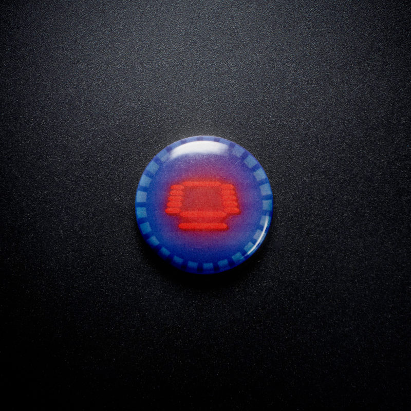 Orgy RedBlueLogo 1in Pin | Y2K Industrial Metal Album Art