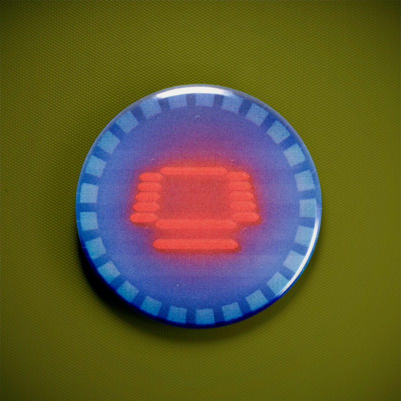 Orgy RedBlueLogo 2.25in Pin | Y2K Industrial Metal Album Art