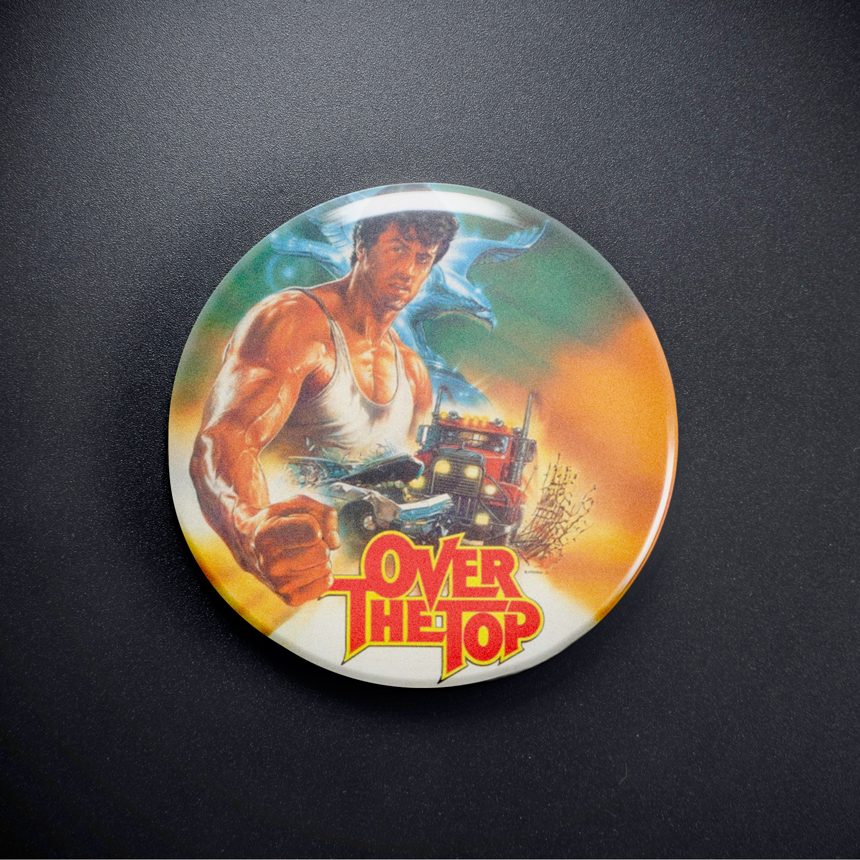 Over The Top Movie Poster 2.25in Pin | Sylvester Stallone 80s Action
