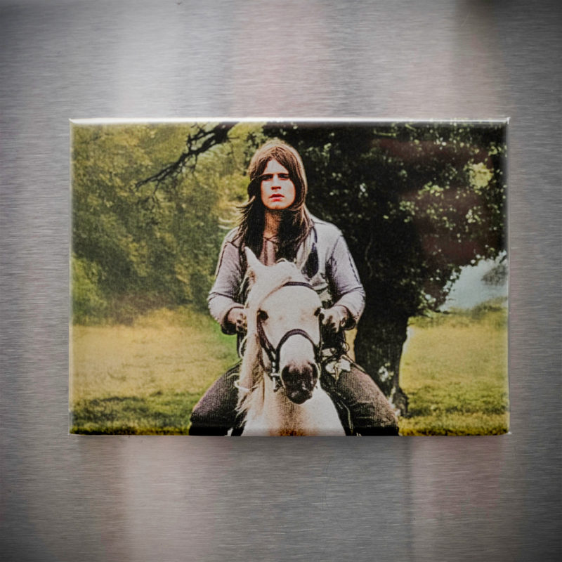 Ozzy Osbourne On A Horse 3.5in Magnet | Youthful Ozzy 70s Rock Pastoral