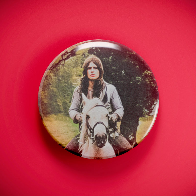 Ozzy Osbourne On A Horse 2.25in Pin | 70s Rock Album Art
