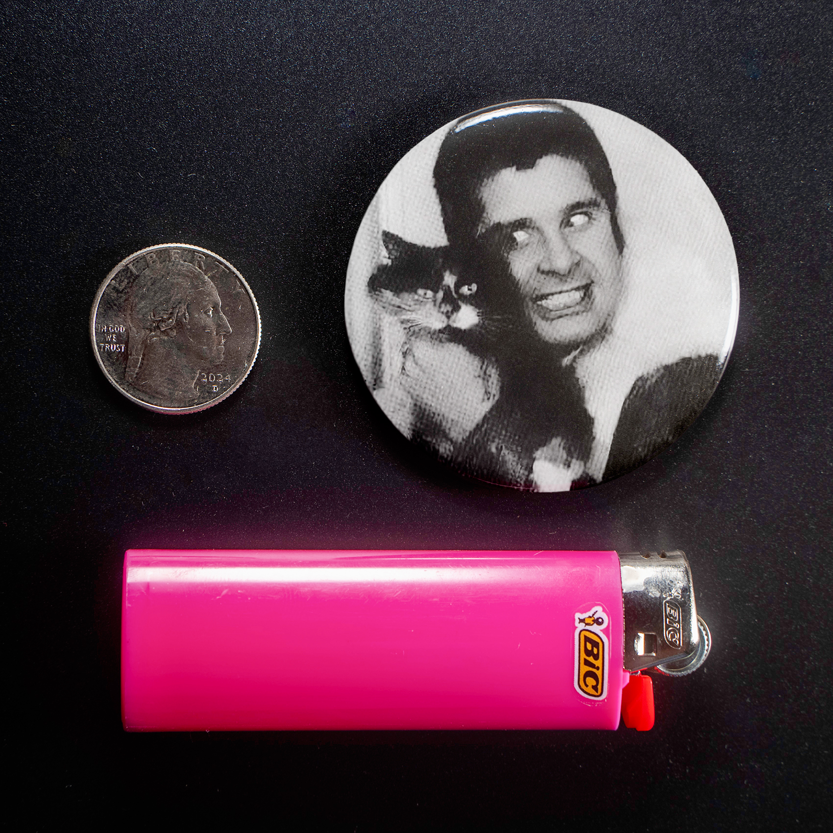 Ozzy Osbourne Kitten 1.5in Pin | 70s Rock Whimsical Portrait - Image 3