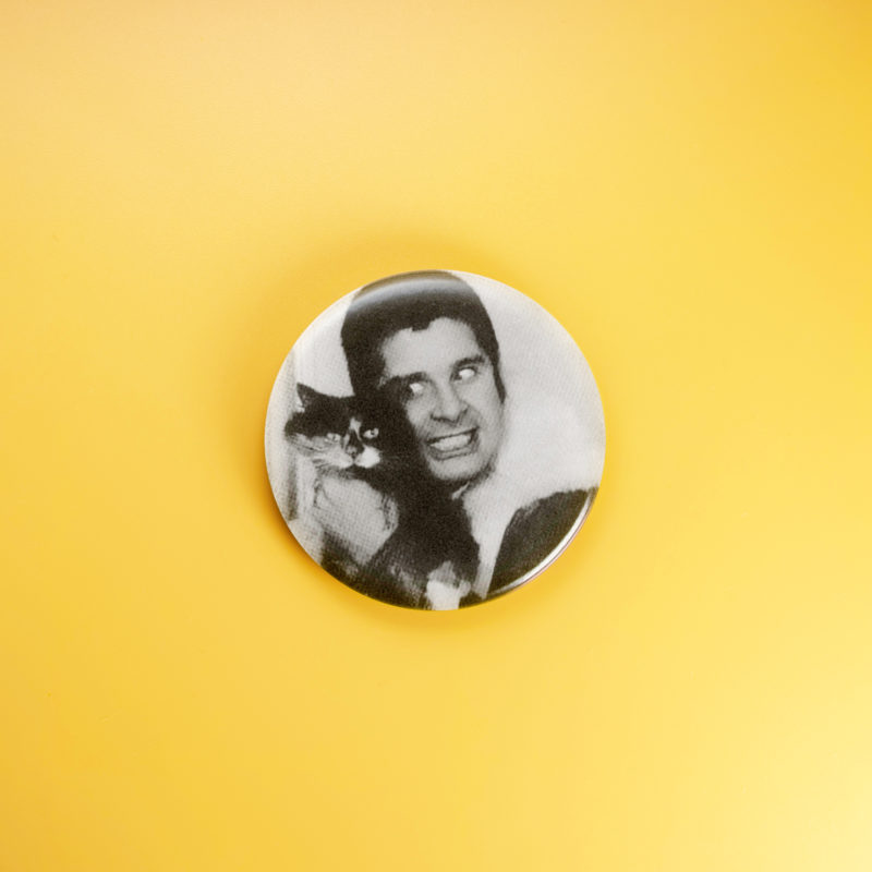 Ozzy Osbourne Kitten 1.5in Pin | 70s Rock Whimsical Portrait