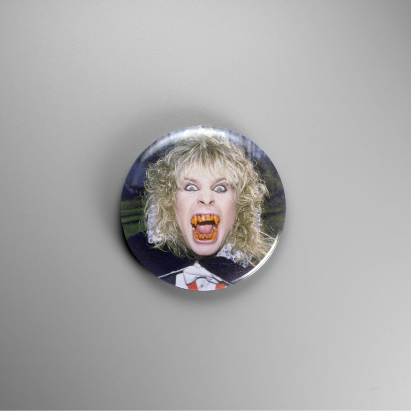 Ozzy Osbourne Halloween 1.5in Pin | Heavy Metal Vampire Comedy Badge