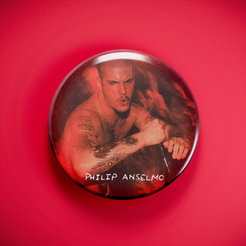 Pantera Phil 2.25in Pin | Anselmo 90s Groove Metal Concert Photo
