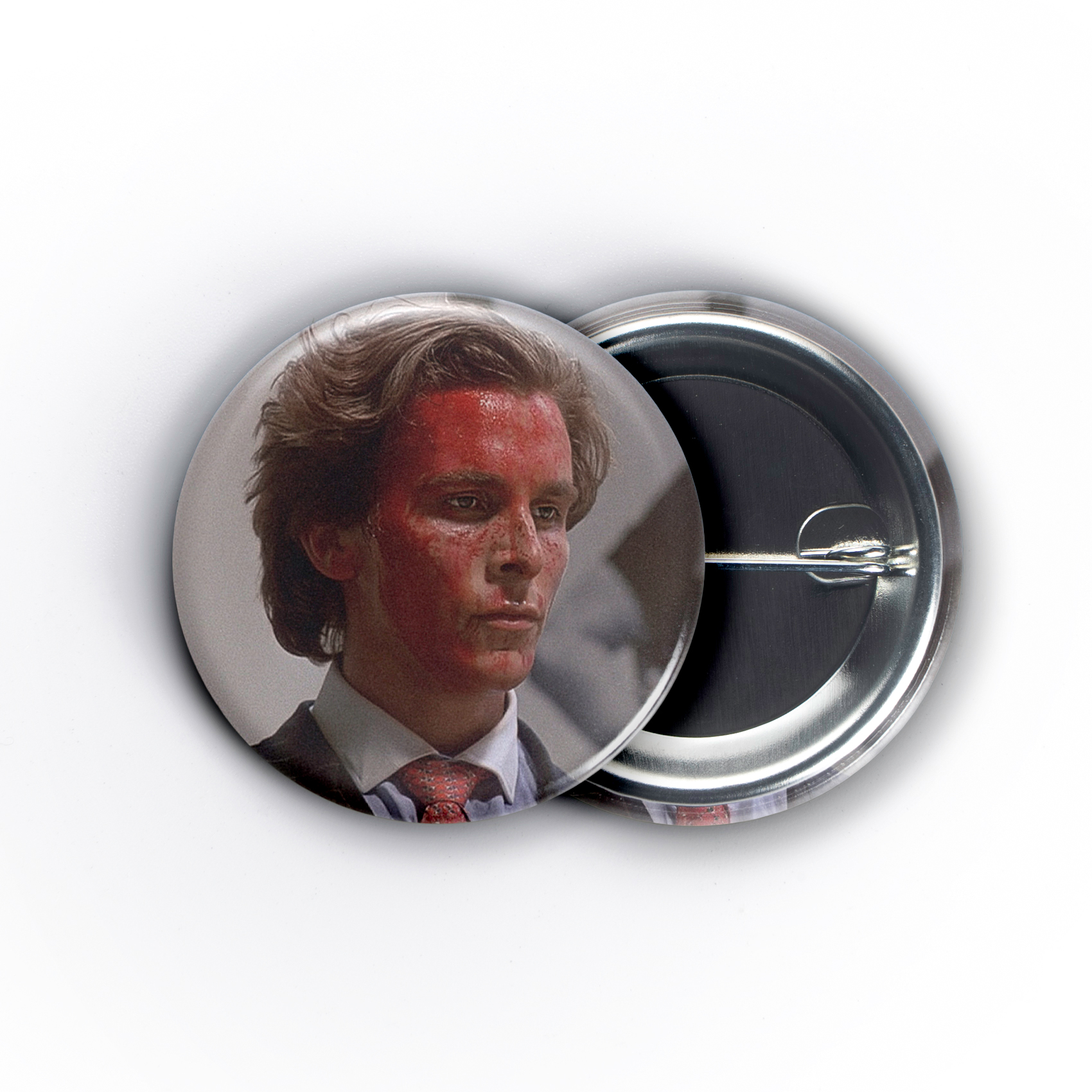 American Psycho Bloody Face 1.5in Pin | Christian Bale 80s Yuppie Horror - Image 4