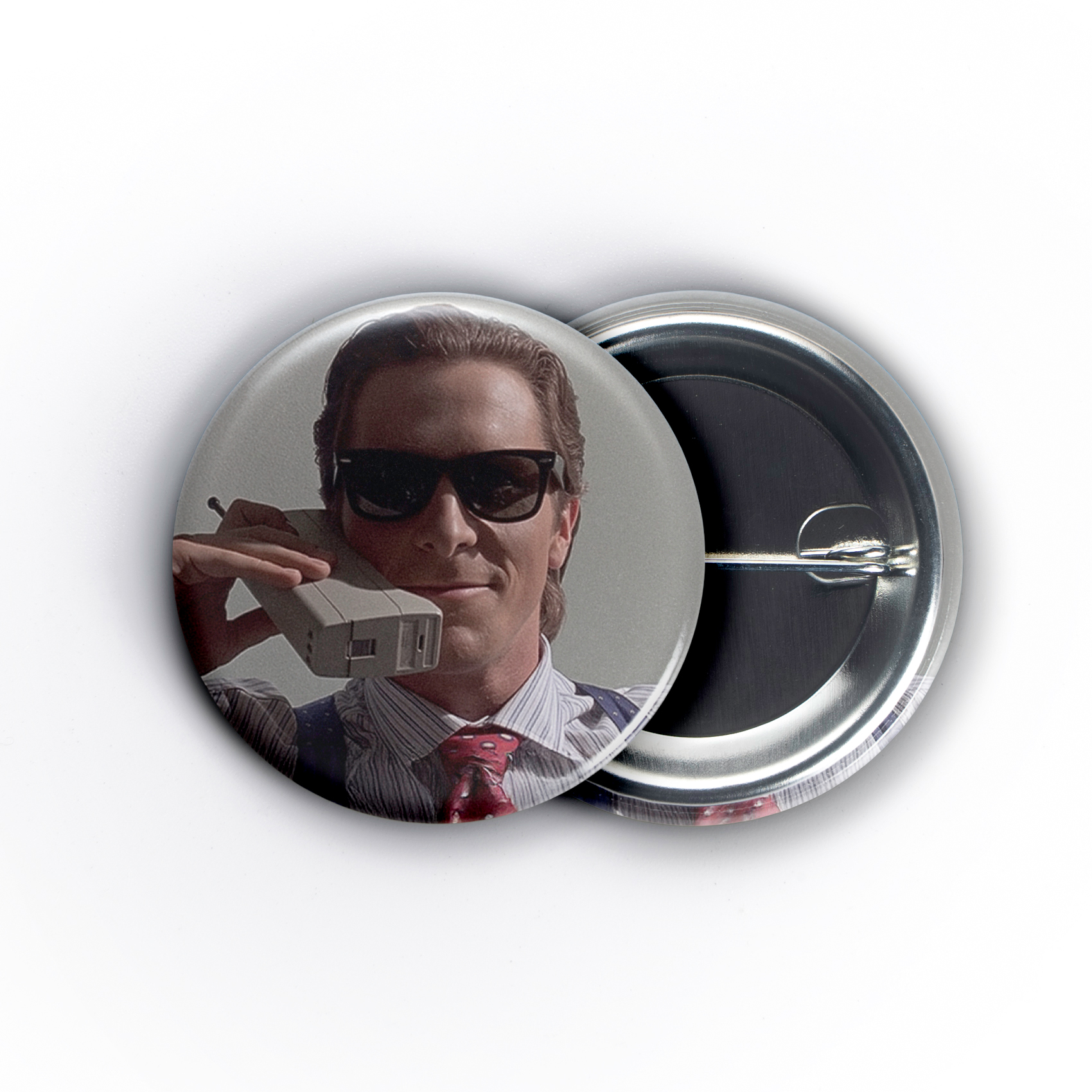 American Psycho Cell Phone 1.5in Pin | Christian Bale 80s Yuppie Horror - Image 4